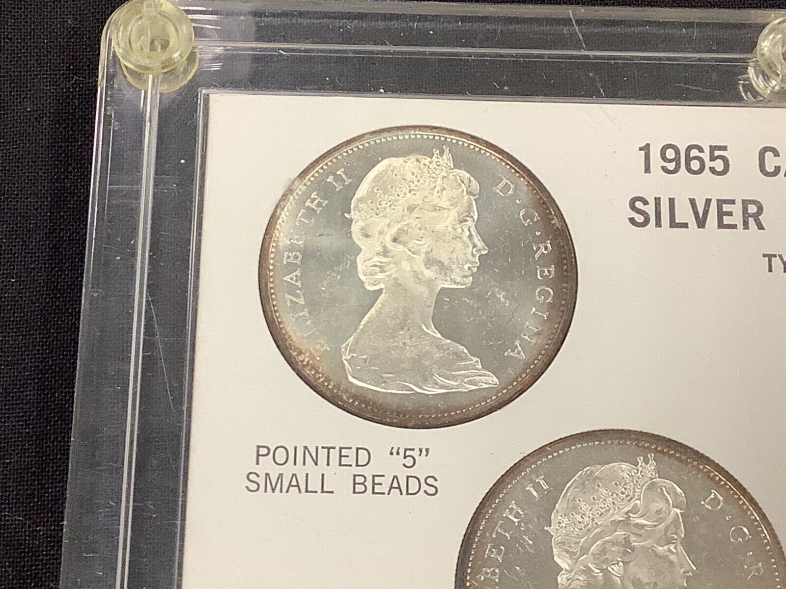 1965 Canadian Silver Dollars 4 Types In Capital Holder 80% Silver